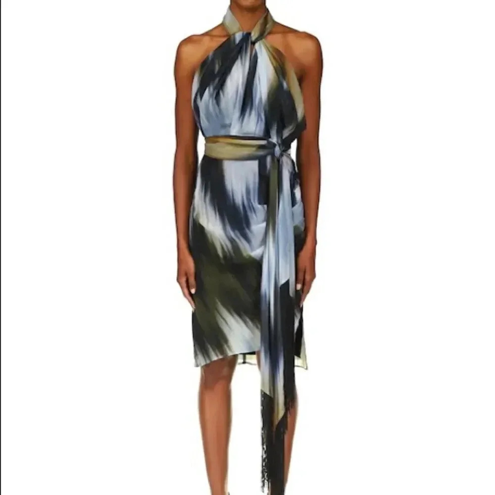 ONE33 SOCIAL MULTI COLOR HALTER TOP DRESS - Picture 2 of 16
